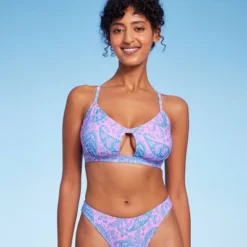 Women's Paisley Print Cut Out Bralette Bikini Top - Wild Fable™ Blue/Pink -Wild Fable Shop GUEST 05a87e1e 09fb 4fd5 a1ca 034e8f4e13b8