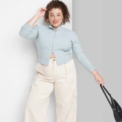 Women's Fitted Mock Turtleneck Zip-Up Cardigan - Wild Fable™ -Wild Fable Shop GUEST 0795d7a9 7240 412d 9699 a819802075c1