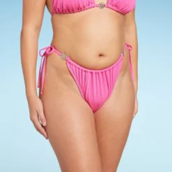 Women's Side-Tie Adjustable Extra High Leg Lurex Plisse Textured Bikini Bottom - Wild Fable™ -Wild Fable Shop GUEST 0b0d9f00 e87a 428e b805 f1f45f23d5d8