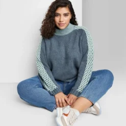 Women's Mock Turtleneck Boxy Pullover Sweater - Wild Fable™ -Wild Fable Shop GUEST 0da729d7 cc67 40a1 9363 59919c8df51b