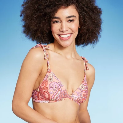 Women's Shoulder Tie Bralette Bikini Top - Wild Fable™ Peach Paisley Print Women's Shoulder Tie Bralette Bikini Top - Wild Fable™ Peach Paisley Print -Wild Fable Shop GUEST 0e8ab410 1ef1 483e 9a0c d9100c5a6478