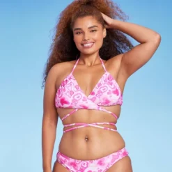Women's Wrap Bralette Bikini Top - Wild Fable™ Pink Heart Print -Wild Fable Shop GUEST 0ffaa5a5 106d 40db 9613 2fa06933c7f7
