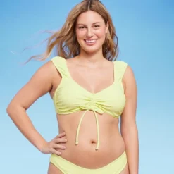 Women's Tie-Front Cap Sleeve Bralette Bikini Top - Wild Fable™ Light Yellow 2 Women's Tie-Front Cap Sleeve Bralette Bikini Top - Wild Fable™ Light Yellow -Wild Fable Shop GUEST 1053125f cf58 427f 9939 9b75c5587886
