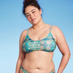 Women's Scoop Front Bralette Bikini Top - Wild Fable™ Blue Patchwork Print 2 Women's Scoop Front Bralette Bikini Top - Wild Fable™ Blue Patchwork Print -Wild Fable Shop GUEST 11825a43 6c35 40db bd42 35642f6d07aa