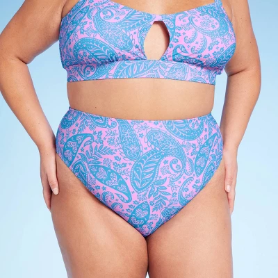 Women's Paisley Print High Waist Medium Coverage High Leg Bikini Bottom - Wild Fable™ Blue/Pink Women's Paisley Print High Waist Medium Coverage High Leg Bikini Bottom - Wild Fable™ Blue/Pink -Wild Fable Shop GUEST 13ba0ff8 5386 4cb0 a7e0 9196b05cbc4b
