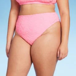 Women's Wavy Terry Textured High Leg Extra Cheeky Bikini Bottom - Wild Fable™ Light Pink -Wild Fable Shop GUEST 167c3c44 e86b 46ce 9abf 85b249f39067