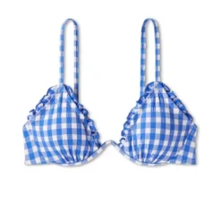 Women's Ruffle Trim Textured Underwire Bikini Top - Wild Fable™ Cobalt Blue Gingham Print -Wild Fable Shop GUEST 16a32617 90a3 4af8 907e 24bf39a9c34c