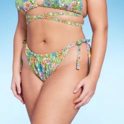 Women's Side-Tie Adjustable Coverage Ultra High Leg Bikini Bottom - Wild Fable™ Floral Print -Wild Fable Shop GUEST 1ee0e8d7 664b 4912 a0cb 0d41081a8f08