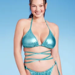 Women's Foil Triangle Bikini Top - Wild Fable™ Teal Green -Wild Fable Shop GUEST 1f1d8e88 225b 4d95 9df7 51dbd4275fdf