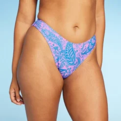 Women's Paisley Print Low-Rise Cheeky High Leg Bikini Bottom - Wild Fable™ Blue/Pink -Wild Fable Shop GUEST 27df1c40 18c6 4e68 8a2d c5dc300353bc