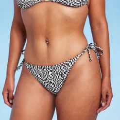 Women's Side-Tie Adjustable Coverage Ultra High Leg Bikini Bottom - Wild Fable™ Black/White Check Print -Wild Fable Shop GUEST 2b6d2e3c 2b0c 4760 a66c bddcee8465d0