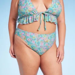 Women's Mid-Rise Cheeky High Leg Bikini Bottom - Wild Fable™ Green Floral Print -Wild Fable Shop GUEST 2f02cd0b c4a9 40e5 92c6 11776b1b0a7e