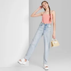 Women's Super-High Rise Distressed Straight Jeans - Wild Fable™ Light Wash -Wild Fable Shop GUEST 2f8acc41 cf25 4c1b 8ab8 a964a3634ed3