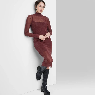 Women's Long Sleeve Lurex Mesh Midi Dress - Wild Fable™ Burgundy Women's Long Sleeve Lurex Mesh Midi Dress - Wild Fable™ Burgundy -Wild Fable Shop GUEST 36e7ba09 20c1 46ec b025 9619c2988e0d