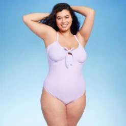 Women's Shirred Detail Underwire High Leg Extra Cheeky One Piece Swimsuit - Wild Fable™ Lilac Purple -Wild Fable Shop GUEST 3d3ee15c 1935 4198 9b56 4ce4e177d451