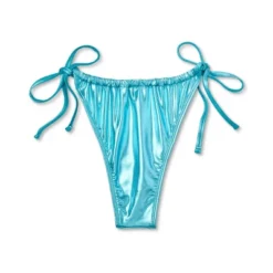 Women's Foil Strappy Extra High Leg Super Cheeky Bikini Bottom - Wild Fable™ Teal Blue -Wild Fable Shop GUEST 41d191ad 4c6a 4234 a8ec 7d3e07d8de84