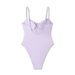 Women's Shirred Detail Underwire High Leg Extra Cheeky One Piece Swimsuit - Wild Fable™ Lilac Purple -Wild Fable Shop GUEST 43772e28 614a 46b8 95e2 fbe258408d7a