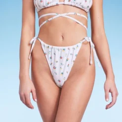 Women's Floral Print Side-Tie Ultra High Leg Adjustable Coverage Bikini Bottom - Wild Fable™ White -Wild Fable Shop GUEST 4400ff04 b52e 42fd bde2 19d3bea06cd1