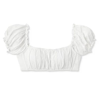 Women's Puff Sleeve Eyelette Bralette Bikini Top - Wild Fable™ White Women's Puff Sleeve Eyelette Bralette Bikini Top - Wild Fable™ White -Wild Fable Shop GUEST 46d98b8d 1e4c 4bf8 9eff 12f1aae4ccd3