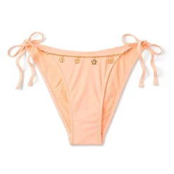 Women's Flower Chain Detail Side-Tie Scoop Cheeky High Leg Bikini Bottom - Wild Fable™ Peach -Wild Fable Shop GUEST 478604a4 5671 4eb9 b708 53080202b078