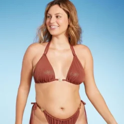 Women's Flower Charm Lurex Plisse Textured Triangle Bikini Top - Wild Fable™ -Wild Fable Shop GUEST 4b4fc012 4c91 4d51 9199 581cb50ee292