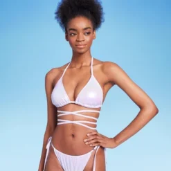 Women's Extreme Wrap Triangle Bikini Top - Wild Fable™ Light Purple Iridescent -Wild Fable Shop GUEST 4c908518 3f53 42b3 9b23 9d4edae527e2