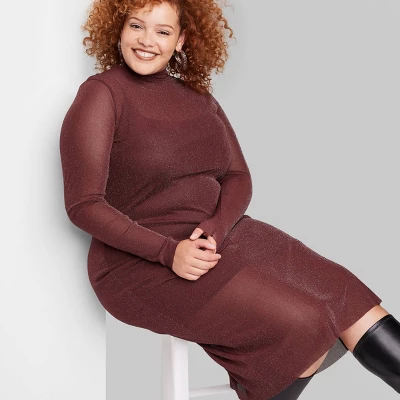 Women's Long Sleeve Lurex Mesh Midi Dress - Wild Fable™ Burgundy Women's Long Sleeve Lurex Mesh Midi Dress - Wild Fable™ Burgundy -Wild Fable Shop GUEST 4d7f995f bf71 4725 b344 6f8ab003a984