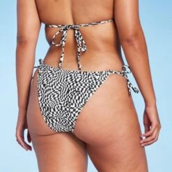 Women's Side-Tie Adjustable Coverage Ultra High Leg Bikini Bottom - Wild Fable™ Black/White Check Print -Wild Fable Shop GUEST 544736ab 878f 4081 9b6f c52ce5191f7d