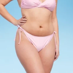 Women's Side-Tie Scoop Front High Leg Cheeky Bikini Bottom - Wild Fable™ Light Pink Lurex -Wild Fable Shop GUEST 54a8fad3 ae86 493c b244 d45ce7fea0a8