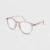 Women's Crystal Plastic Round Blue Light Filtering Glasses - Wild Fable™ Pink