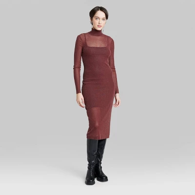 Women's Long Sleeve Lurex Mesh Midi Dress - Wild Fable™ Burgundy Women's Long Sleeve Lurex Mesh Midi Dress - Wild Fable™ Burgundy -Wild Fable Shop GUEST 56112ec1 e750 4400 91bf bf8bb2bfa25f