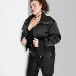 Women's Satin Bomber Jacket - Wild Fable™ -Wild Fable Shop GUEST 5a2e537b 386f 4b86 b4c1 4c96042aeab6