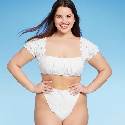 Women's Puff Sleeve Eyelette Bralette Bikini Top - Wild Fable™ White Women's Puff Sleeve Eyelette Bralette Bikini Top - Wild Fable™ White -Wild Fable Shop GUEST 5a82ee81 9edd 4778 961b 1f979c65b705