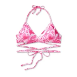 Women's Wrap Bralette Bikini Top - Wild Fable™ Pink Heart Print -Wild Fable Shop GUEST 5e72f7c3 faac 4ff5 91f0 88b9326462fd