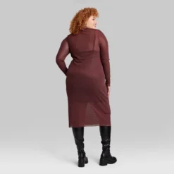 Women's Long Sleeve Lurex Mesh Midi Dress - Wild Fable™ Burgundy 2 Women's Long Sleeve Lurex Mesh Midi Dress - Wild Fable™ Burgundy -Wild Fable Shop GUEST 6429be57 2fc2 468a 9d3e 42782bdb1e5c