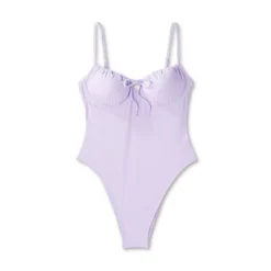 Women's Shirred Detail Underwire High Leg Extra Cheeky One Piece Swimsuit - Wild Fable™ Lilac Purple -Wild Fable Shop GUEST 643cc657 0676 492b 8d93 762fcf861d8e