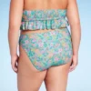 Women's Mid-Rise Cheeky High Leg Bikini Bottom - Wild Fable™ Green Floral Print