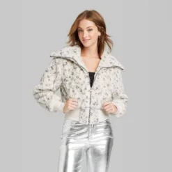 Women's Faux Fur Bomber Jacket - Wild Fable™
