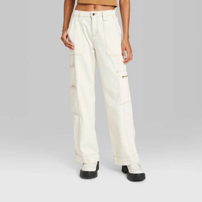Women's High-Rise Cargo Baggy Jeans - Wild Fable™ Off-White Women's High-Rise Cargo Baggy Jeans - Wild Fable™ Off-White -Wild Fable Shop GUEST 69cca93f f00d 4227 b414 f6bcea4c6b33