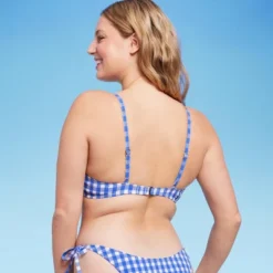 Women's Ruffle Trim Textured Underwire Bikini Top - Wild Fable™ Cobalt Blue Gingham Print -Wild Fable Shop GUEST 6b014206 7d5a 41d3 aaa7 2d5c283084ba
