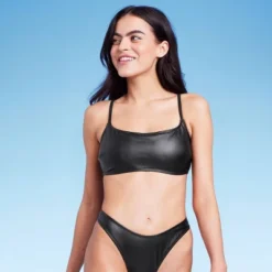 Women's Faux Leather Bralette Bikini Top - Wild Fable™ Black -Wild Fable Shop GUEST 6de6a10b c9b4 454a 84e9 82bed3b0536e