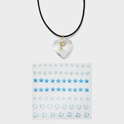 Acrylic Heart with Face Gems Pendant Necklace - Wild Fable™ Clear/Black Acrylic Heart With Face Gems Pendant Necklace - Wild Fable™ Clear/Black -Wild Fable Shop GUEST 70cb4fa5 1f65 4bc4 bd1e 914ab0287042