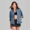 Women's Boxy Zip-Up Denim Jacket - Wild Fable™ Blue Denim