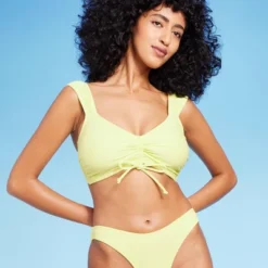 Women's Tie-Front Cap Sleeve Bralette Bikini Top - Wild Fable™ Light Yellow 7 Women's Tie-Front Cap Sleeve Bralette Bikini Top - Wild Fable™ Light Yellow -Wild Fable Shop GUEST 75c1528c a308 4473 aff4 9d1b3a387d60