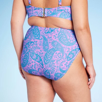 Women's Paisley Print High Waist Medium Coverage High Leg Bikini Bottom - Wild Fable™ Blue/Pink Women's Paisley Print High Waist Medium Coverage High Leg Bikini Bottom - Wild Fable™ Blue/Pink -Wild Fable Shop GUEST 7e718ac6 ff09 44e1 bafd cf40478bbebc