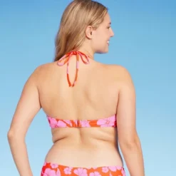 Women's Ring Front Halter Bandeau Bikini Top - Wild Fable™ Orange/Pink Tropical Print -Wild Fable Shop GUEST 81260b84 a416 4df8 b019 632111067f2e