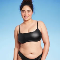 Women's Faux Leather Bralette Bikini Top - Wild Fable™ Black -Wild Fable Shop GUEST 83371587 cc83 4082 99c6 0c6e4823f994