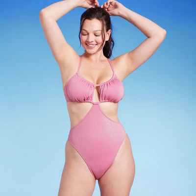 Women's Cut Out One Piece Swimsuit - Wild Fable™ Pink Lurex Women's Cut Out One Piece Swimsuit - Wild Fable™ Pink Lurex -Wild Fable Shop GUEST 84526a6e cca7 4fe4 9627 bb0ee1e94166