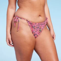 Women's Side-Tie Cheeky Bikini Bottom - Wild Fable™ Pink Floral Print -Wild Fable Shop GUEST 87a6228f 81cb 4fed bfe6 fb1909ec3476
