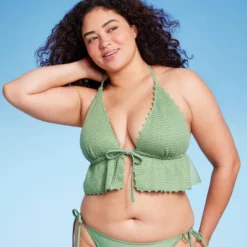 Women's Crochet Tie-Front Longline Bikini Top - Wild Fable™ Soft Green -Wild Fable Shop GUEST 89ed3612 e4b3 4808 8731 fb6faa371484